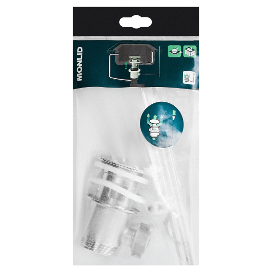 Выпуск для раковины MONLID 40 мм рычаг с переливом хром