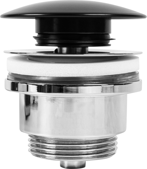 Выпуск для раковины MONLID 40 мм клик-клак с переливом черный