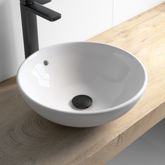 Выпуск для раковины MONLID 40 мм клик-клак с переливом черный