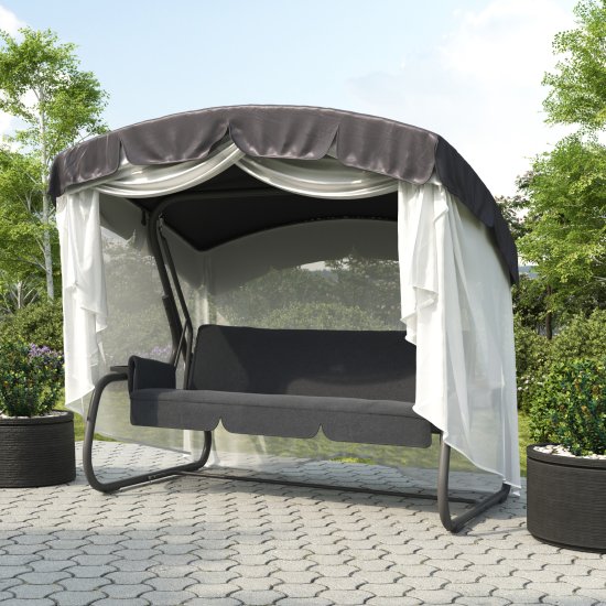 Качели садовые Nateria Ривьера 3-х местные 280 кг цвет серый