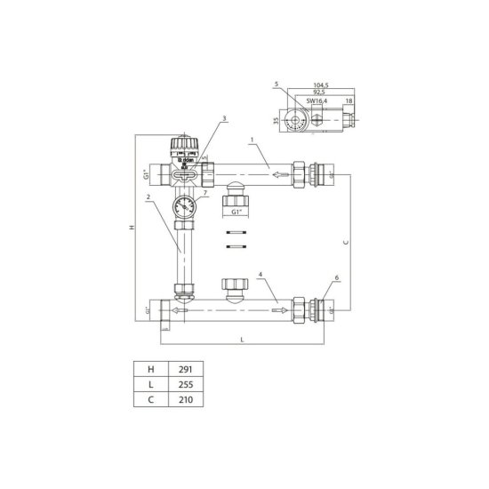 Насосно-смесительный узел Ридан FHM-CR для теплого пола без насоса (088U0090R)
