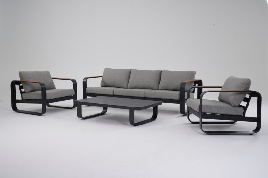 Набор садовой мебели BEGINIA Aldan алюминий серый стол, диван 1 шт, кресло - 2 шт