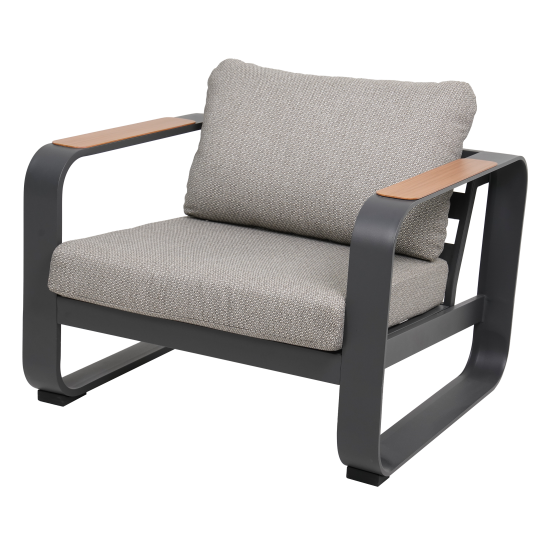 Набор садовой мебели BEGINIA Aldan алюминий серый стол, диван 1 шт, кресло - 2 шт