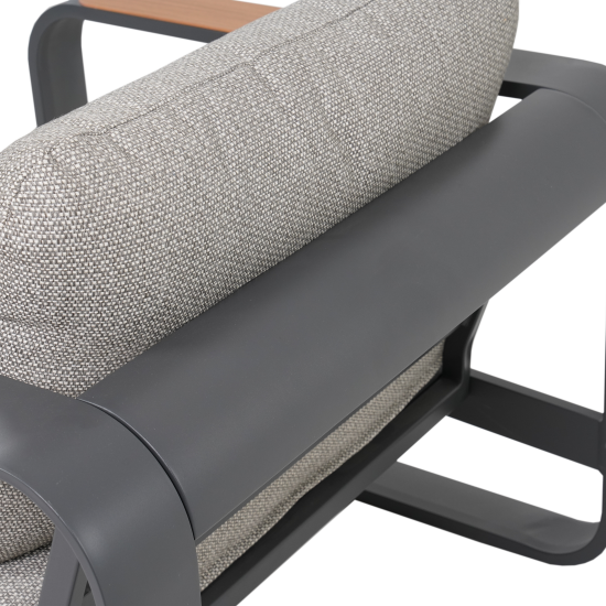 Набор садовой мебели для отдыха с подушками BEGINIA Aldan Алюминий Стол, диван, кресло 2 шт Серый / серебристый