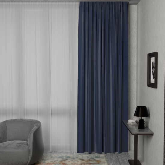 Штора на люверсах димаут 200x280 см цвет синий