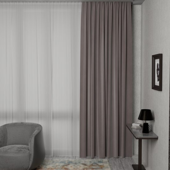 Штора на люверсах димаут 200x280 см цвет кремовый