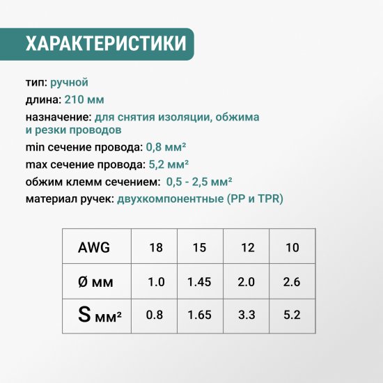 Клещи электромонтажные Vira PRO6 210 мм