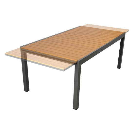 Раздвижной садовый стол BEGINIA Beshtau 200-300x100x75 см алюминий бежевый