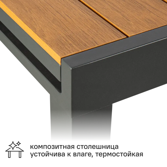 Раздвижной садовый стол BEGINIA Beshtau 200-300x100x75 см алюминий бежевый