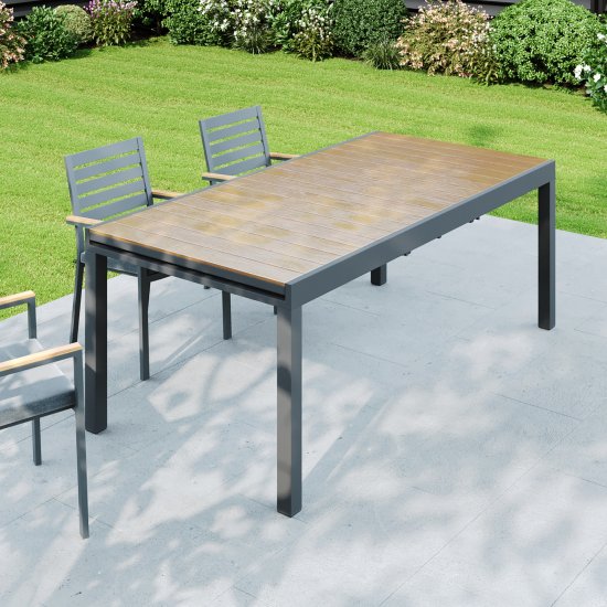 Раздвижной садовый стол BEGINIA Beshtau 200-300x100x75 см алюминий бежевый