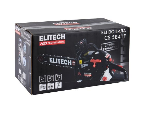 Цепная пила бензиновая Elitech CS 5841F 4.1 л.с. 46 см