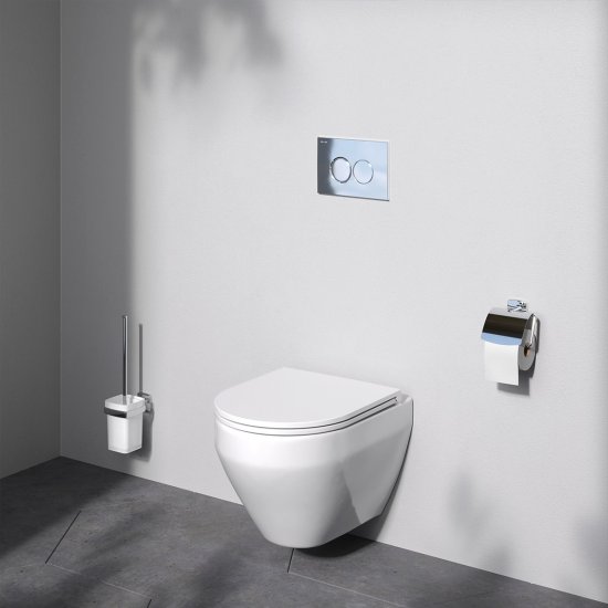 Комплект инсталляция с унитазом AM.PM Jump IS12LM0351.721700 безободковый с микролифтом клавиша цвет хром