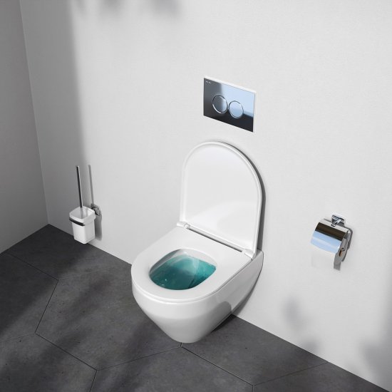 Комплект инсталляция с унитазом AM.PM Jump IS12LM0351.721700 безободковый с микролифтом клавиша цвет хром