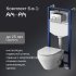 Комплект инсталляция с унитазом AM.PM Jump IS12LM0351.721700 безободковый с микролифтом клавиша цвет белый