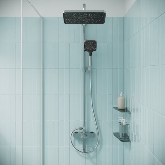 Душевая система Iddis Parker с верхним душем с лейкой со смесителем хром (PARSB3Fi06)