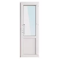 Металлопластиковая дверь VEKA 2050х900 мм алюминиевый порог белая правая стеклопакет