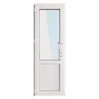 Металлопластиковая дверь VEKA 2050х900 мм алюминиевый порог белая левая стеклопакет