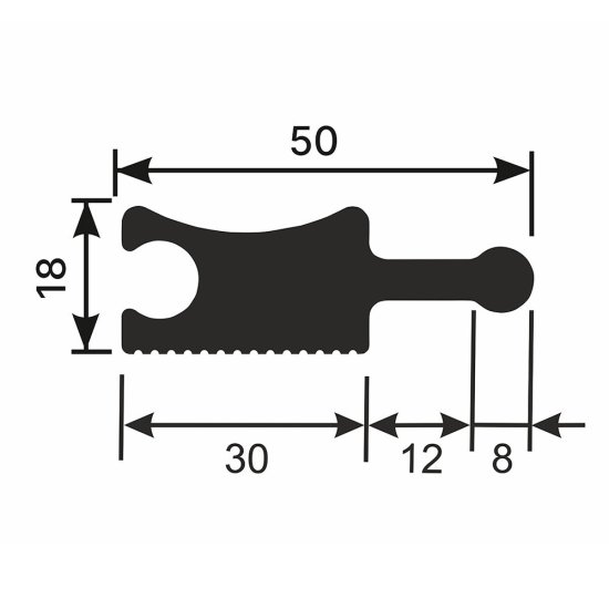 Декоративная рейка из экополимера 50х18х2800 мм Cosca Decor RX008 белая