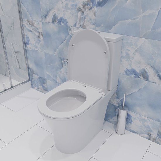 Унитаз-компакт Corsa Deco FX Rimless безободковый с универсальным выпуском с сиденьем дюропласт микролифт белый (TPFX640SR)