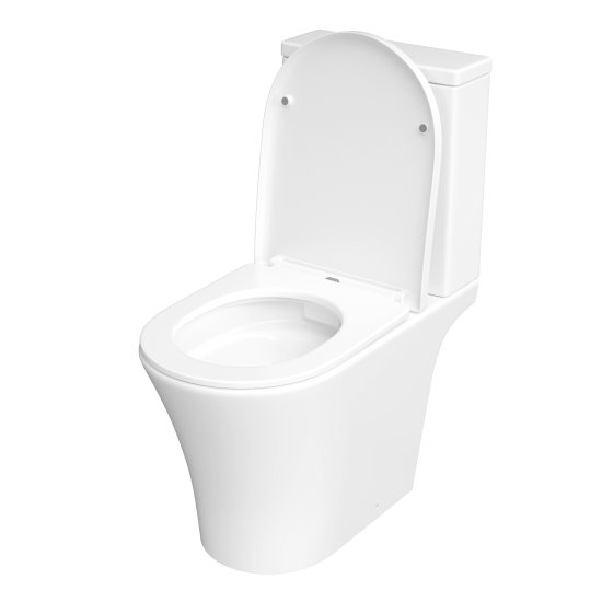 Унитаз-компакт Corsa Deco FX Rimless безободковый с универсальным выпуском с сиденьем дюропласт микролифт белый (TPFX640SR)