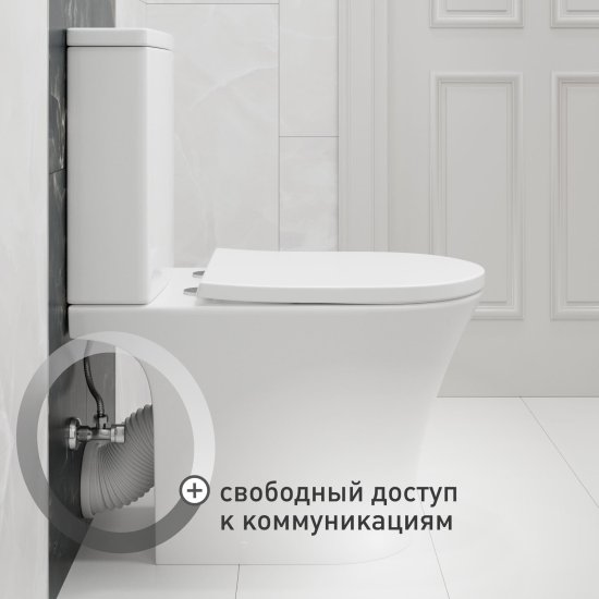 Унитаз-компакт Corsa Deco FX Rimless безободковый с универсальным выпуском с сиденьем дюропласт микролифт белый (TPFX640SR)