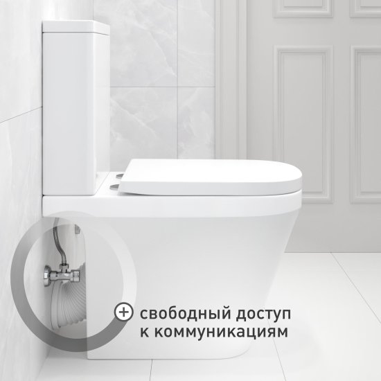 Унитаз-компакт Corsa Deco TX100 безободковый с универсальным выпуском с сиденьем дюропласт микролифт белый (TPTX620QR)