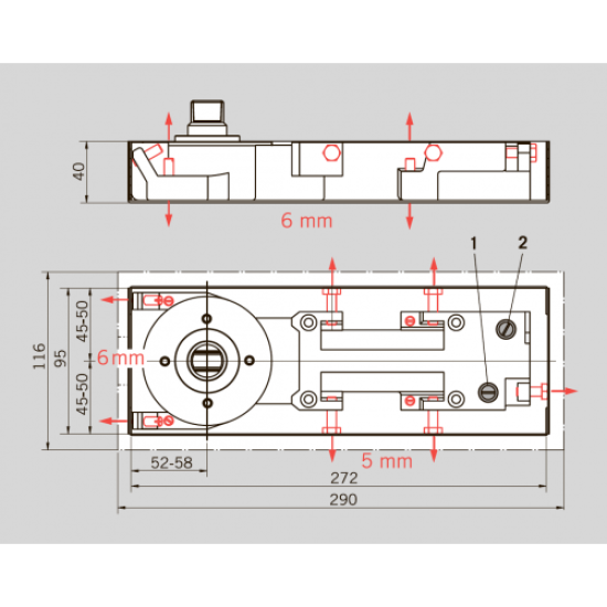 Доводчик дверной Dormakaba 100 кг металл цвет хром