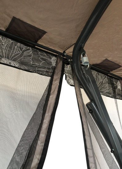 Качели садовые Флора Де Люкс 3-х местные максимальная нагрузка до 350 кг серый