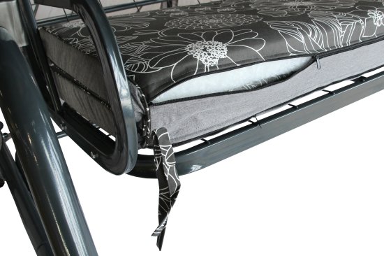 Качели садовые Флора Де Люкс 3-х местные максимальная нагрузка до 350 кг серый