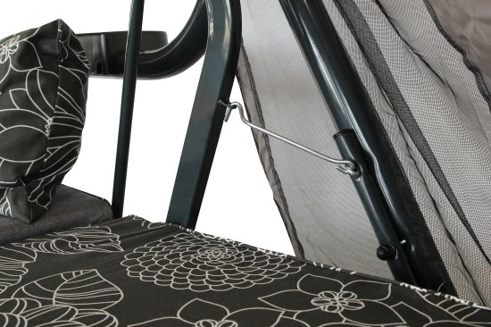 Качели садовые Флора Де Люкс 3-х местные максимальная нагрузка до 350 кг серый