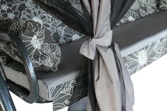 Качели садовые Флора Де Люкс 3-х местные максимальная нагрузка до 350 кг серый