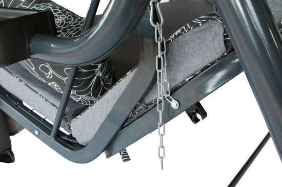 Качели садовые Флора Де Люкс 3-х местные максимальная нагрузка до 350 кг серый