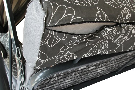 Качели садовые Флора Де Люкс 3-х местные максимальная нагрузка до 350 кг серый