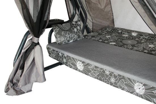 Качели садовые Флора Де Люкс 3-х местные максимальная нагрузка до 350 кг серый