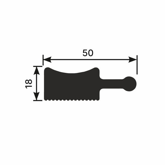 Рейка торцевая из экополимера левая 50х18х2800 мм Cosca Decor ZL008 белая