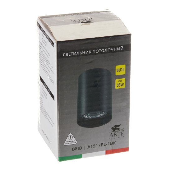 Светильник накладной Arte Lamp Beid GU10 35 Вт 1 кв.м черный IP20 (A1517PL-1BK)