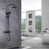 Душевая система Abber Thermostat с верхним душем с лейкой с термостатом черная (AF8516B)