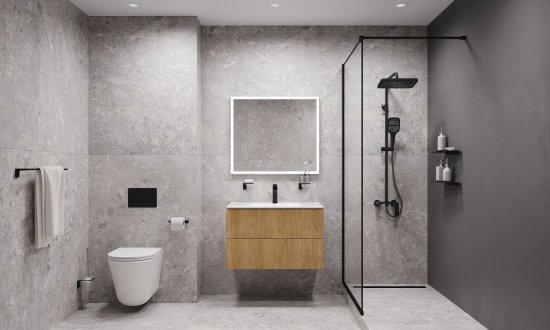 Душевая система Iddis Lahta LAHBL3Fi06 со смесителем 3 режима цвет черный матовый