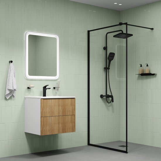 Душевая система Iddis Lahta LAHBL3Fi06 со смесителем 3 режима цвет черный матовый