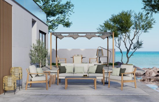 Набор садовой мебели BEGINIA Soga алюминий бежевый диван 1 шт. кресло - 2 шт