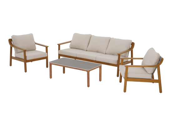 Набор садовой мебели BEGINIA Soga алюминий бежевый диван 1 шт. кресло - 2 шт