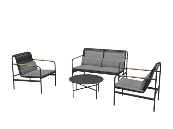 Набор садовой мебели BEGINIA Alazeya сталь серый стол 1 шт, диван 1 шт, кресло - 2 шт
