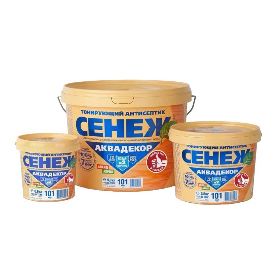 Антисептик Сенеж Аквадекор декоративный для дерева иней 2,5 кг