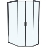 Душевой уголок BelBagno Uno хром 120х90х195 см пятиугольник стекло прозрачное 5 мм (UNO-195-PH-2-120/90-C-Cr)