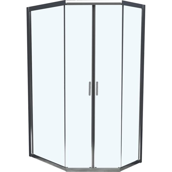 Душевой уголок BelBagno Uno хром 120х90х195 см пятиугольник стекло прозрачное 5 мм (UNO-195-PH-2-120/90-C-Cr)
