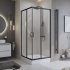 Душевой уголок BelBagno Uno черный 100х100х195 см квадрат стекло прозрачное 5 мм (UNO-195-A-2-100-C-NERO)