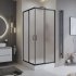 Душевой уголок BelBagno Uno черный 90х90х195 см квадрат стекло матовое 5 мм (UNO-195-A-2-90-P-NERO)