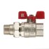 Кран шаровой латунный Stout SVB 3/4 ВР(г) х 3/4 НР(ш) полнопроходной бабочка со сгоном прямой (SVB-1007-200020)
