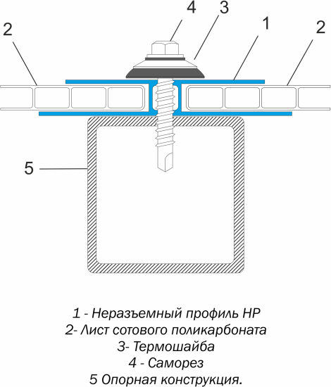 Профиль соединительный для поликарбоната 6 мм 3 м терракот