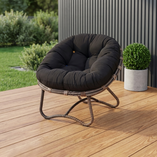 Кресло садовое Niko 85x83x82 см искусственный ротанг темно-коричневый